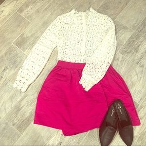 NWOT White Floral Lace Long Sleeved Blouse